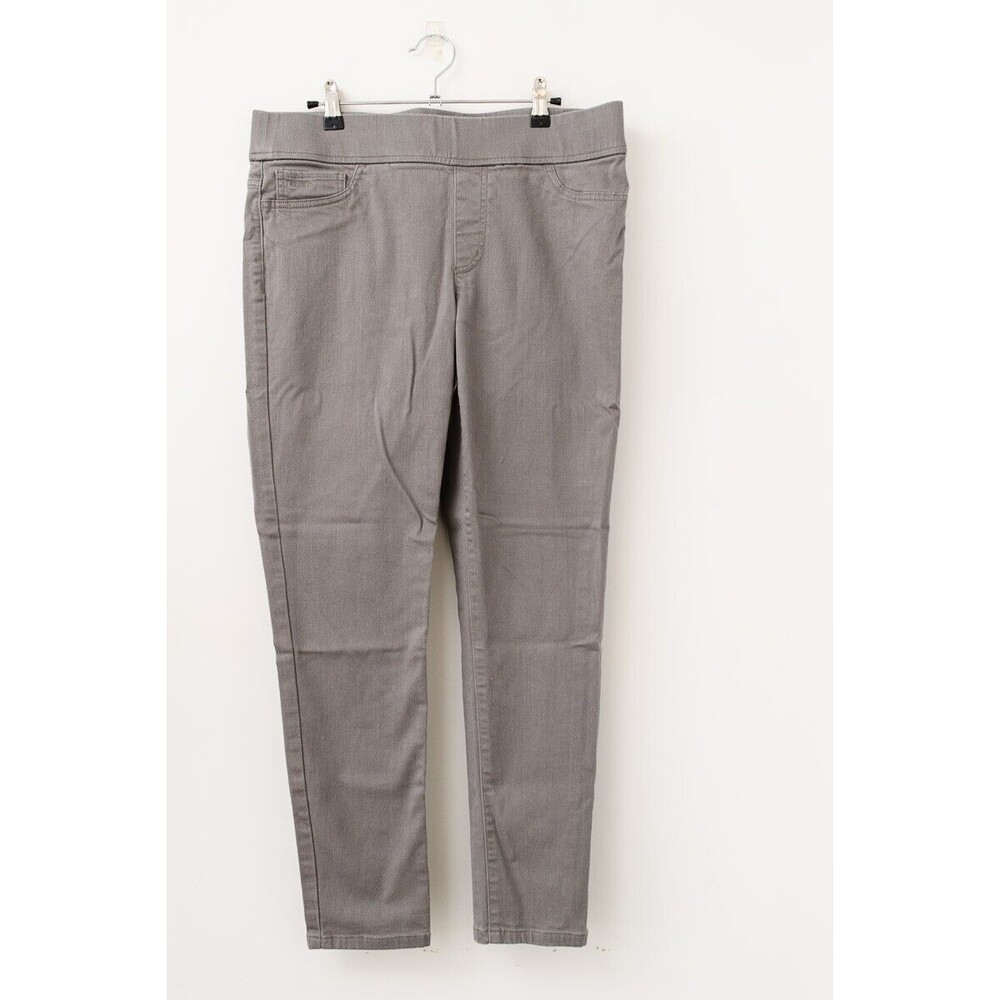 Lauren Ralph Lauren womens pull on elastic waist gray‎ pants Sz 12 34x28.5